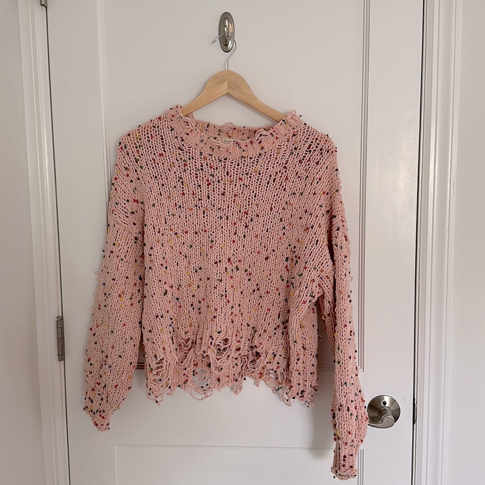 Main Strip Loose Knit Sweater, Size Medium